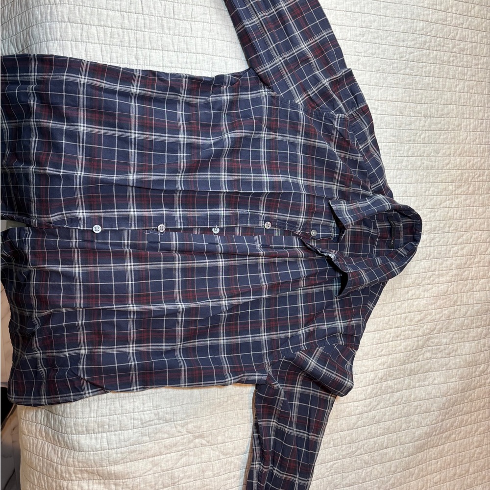 Plaid Button-Up Shirt